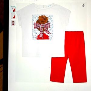 Mayoral bow tie shirt & Leggings Set for Big Girl